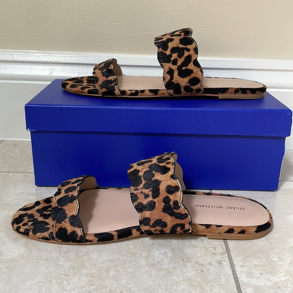 STUART WEITZMAN - SANTORINI CHEETAH SLIDES NIB